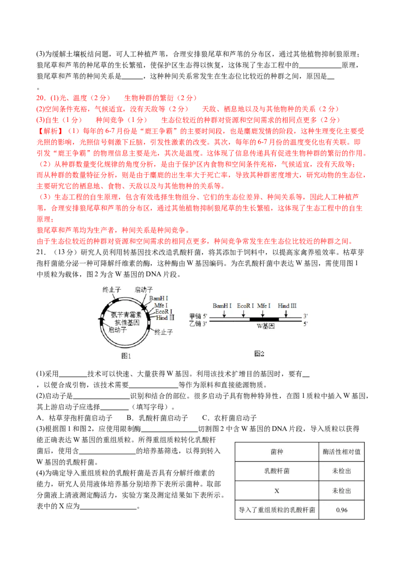 高三生物开学摸底考（广西专用）（解析版）_2024年4月_其他_2023-2024学年高三下学期开学摸底考试卷_2023-2024学年高三生物下学期开学摸底考试卷_高三生物开学摸底考（广西专用）
