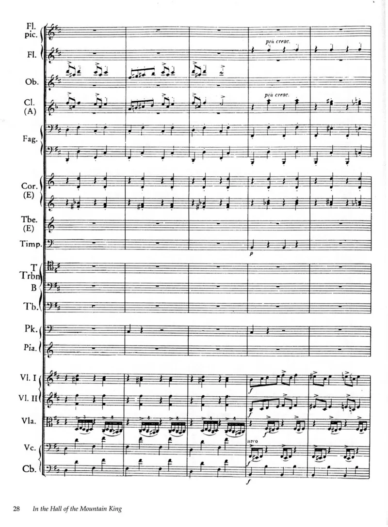 格里格培尔&middot;金特组曲No.1_Op.46总谱_一万首著名钢琴曲谱哈农贝多芬合集视频教学电子版高清无水印可打印_08名曲总谱合集