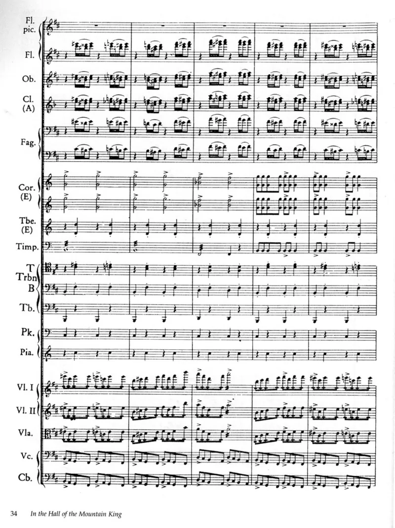 格里格培尔&middot;金特组曲No.1_Op.46总谱_一万首著名钢琴曲谱哈农贝多芬合集视频教学电子版高清无水印可打印_08名曲总谱合集