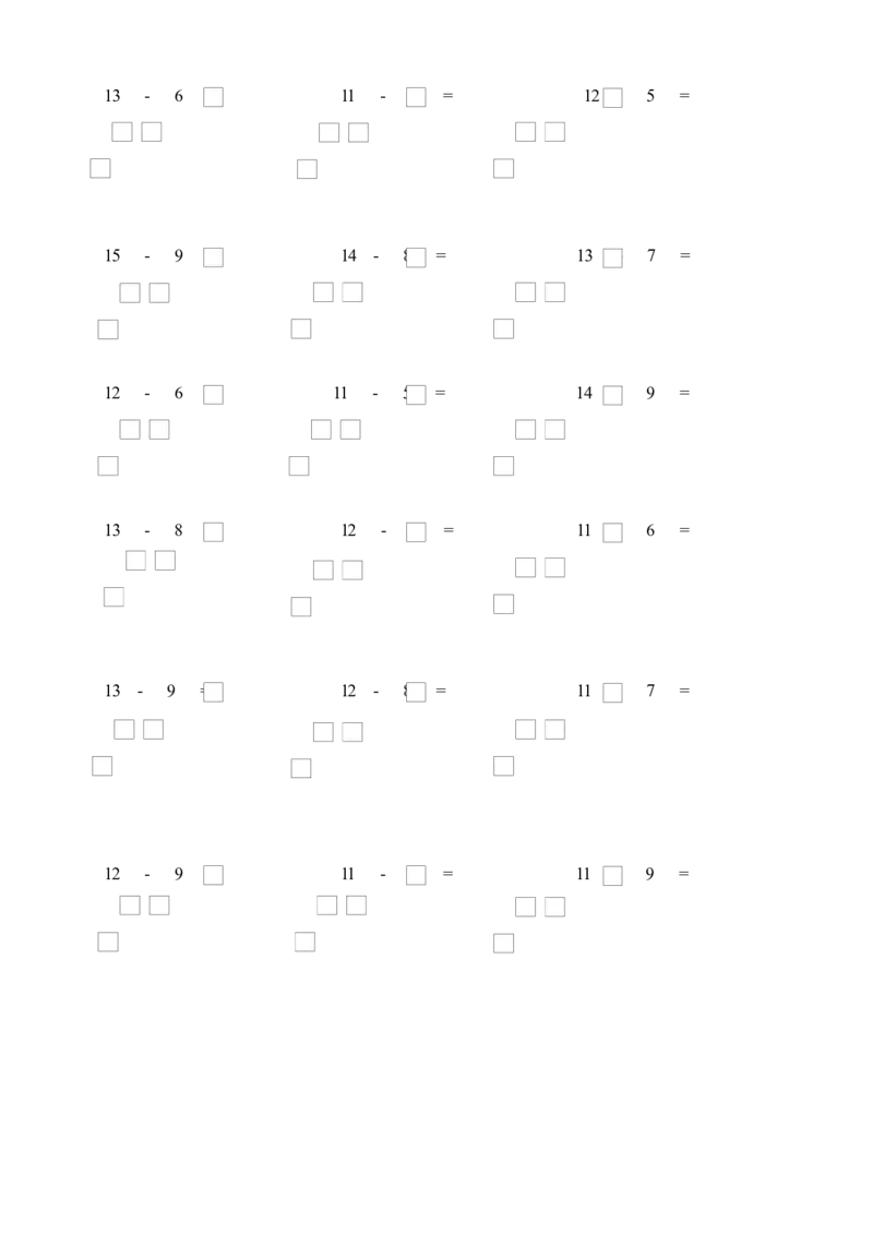 小学一年级数学上册凑十法破十法借十法练习题_小学1-6年级全部试卷_数学_一年级_3-6-3、小学一年级数学上册_3-6-3-2、练习题、作业、试题、试卷_通用