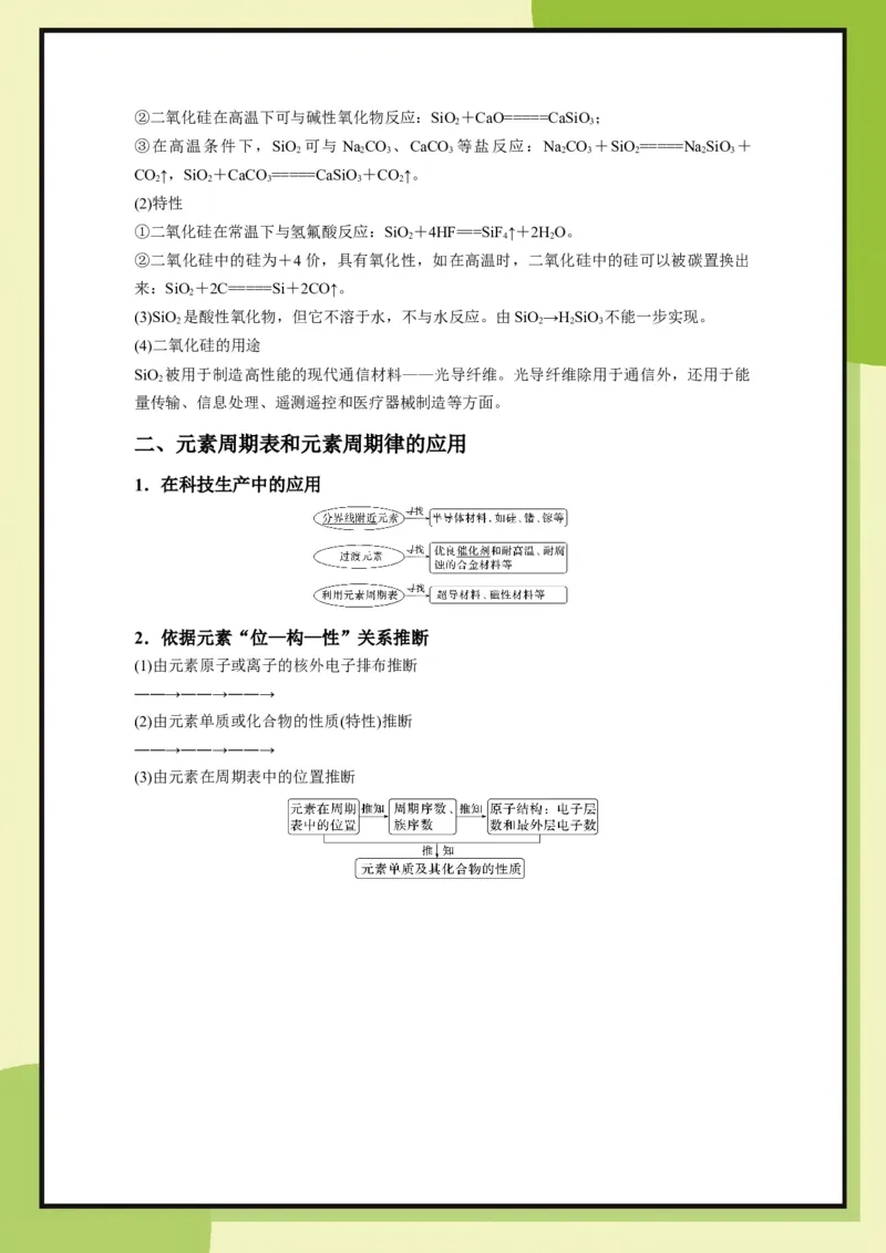 第1章　第3节　课时2元素周期表和元素周期律的应用（教用）_化学_2026版高中必刷题化学《鲁科》_26春化学-鲁科-必修二_化必修2LK_电子预习卡答案