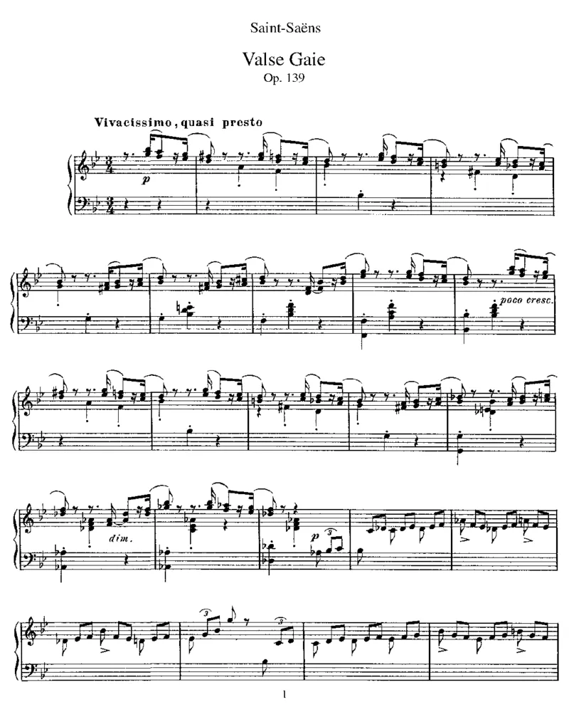 快乐圆舞曲ValseGaie,Op139_一万首著名钢琴曲谱哈农贝多芬合集视频教学电子版高清无水印可打印_1古典钢琴知名音乐家谱_圣桑钢琴谱全集