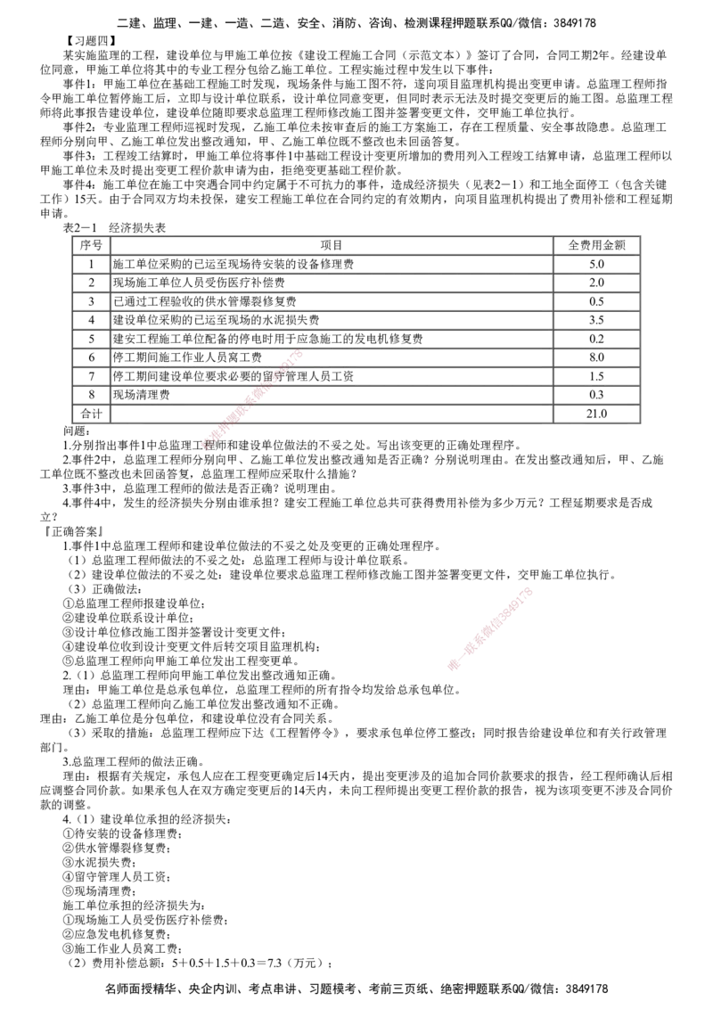 第02讲　建设工程合同管理（二）_监理工程师_2025监理工程师_2025年监理工程师SVIP_2025年监理土建案例SVIP_03-习题精析✿实战特训✿模考通关_专题二　建设工程合同管理