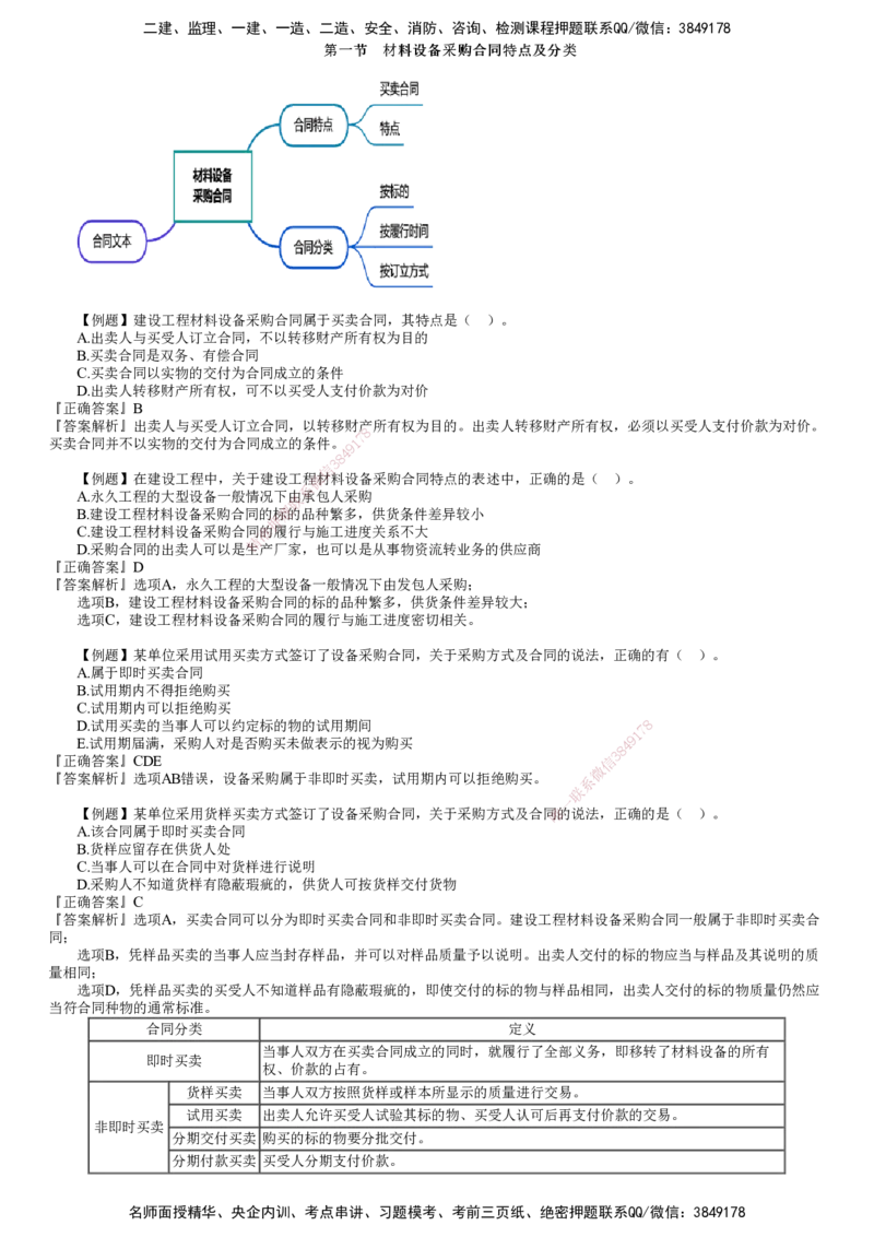 第01讲　建设工程材料设备采购合同管理（一）_监理工程师_2025监理工程师_2025年监理工程师SVIP_2025年监理合同管理SVIP_03-习题精析✿实战特训✿模考通关