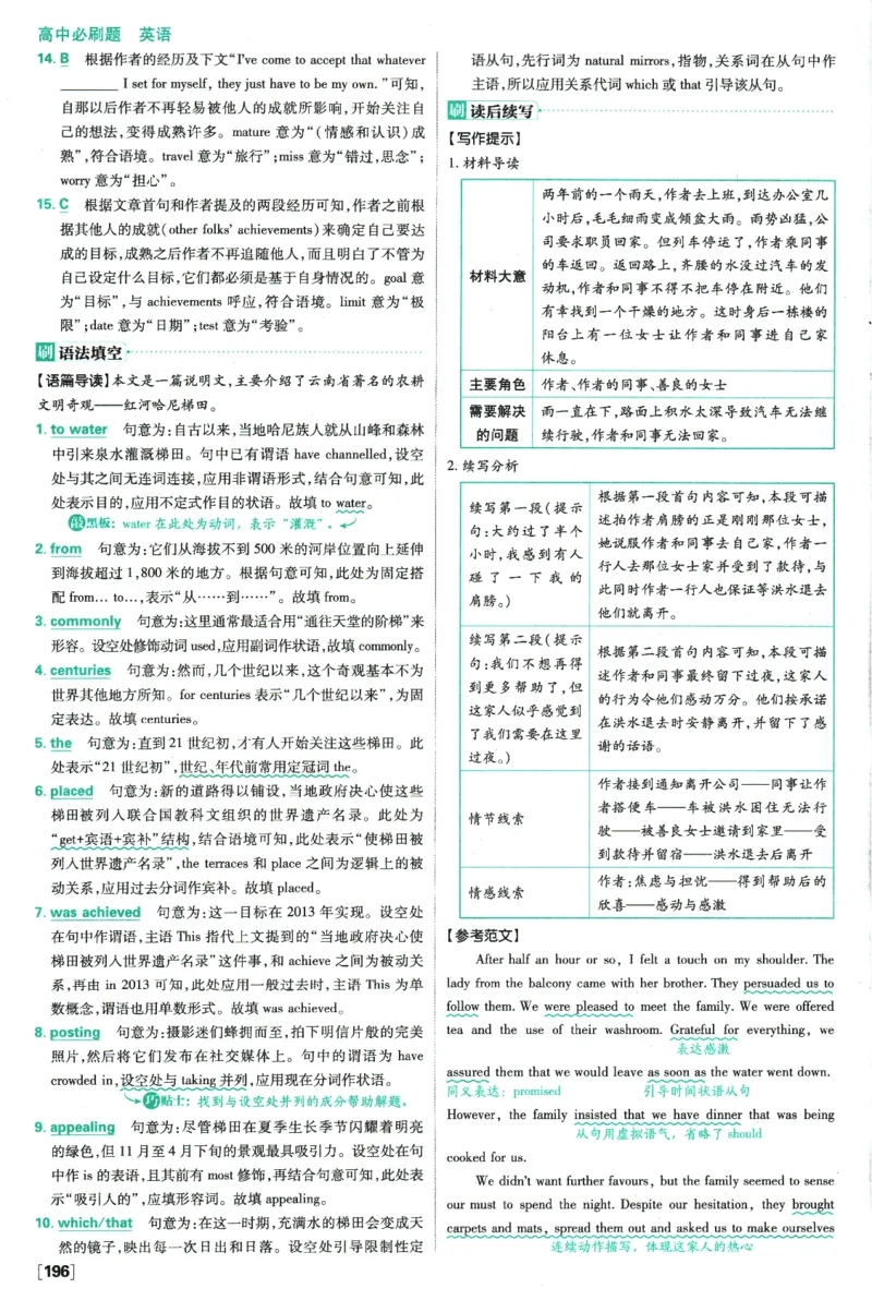 2026版《高中必刷题》英语RJ必修一二答案及解析_2026版高中必刷题_英语_2026版高中必刷题英语《人教》_2026版高中必刷题英语必修一二合订人教版