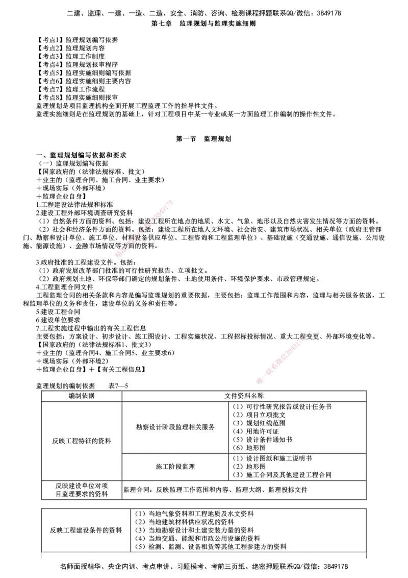 第01讲　监理规划与监理实施细则_监理工程师_2025监理工程师_2025年监理工程师SVIP_2025年监理概论法规SVIP_04-冲刺串讲✿考点强化✿小灶集训_第七章　监理规划与监理实施细则