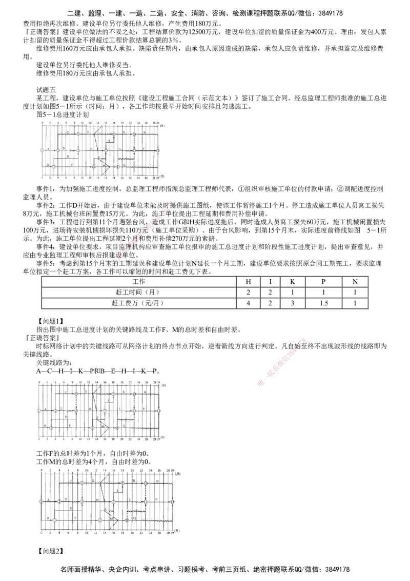 第01讲　《案例分析（土建）》模考密钥_监理工程师_2025监理工程师_2025年监理工程师SVIP_2025年监理土建案例SVIP_03-习题精析✿实战特训✿模考通关