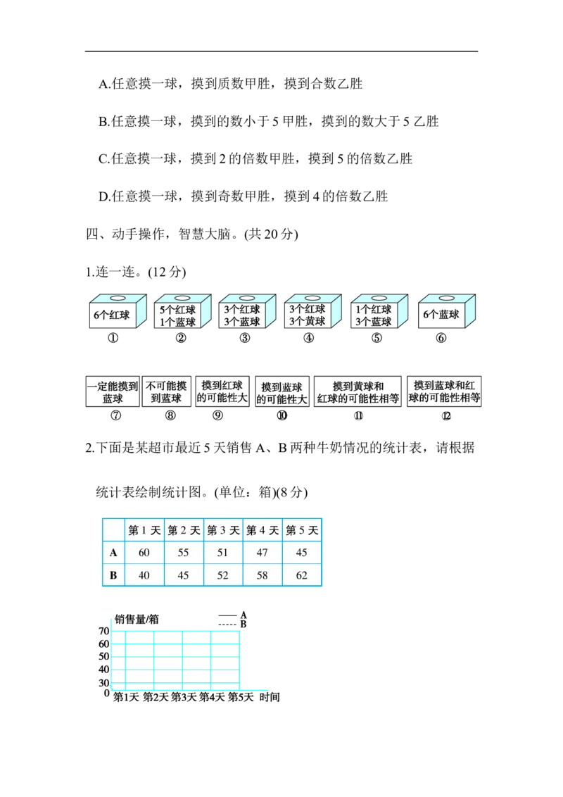 模块过关卷4统计思想与方法_小学1-6年级全部试卷_数学_六年级_3-11-4、小学六年级数学下册_3-11-4-2、练习题、作业、试题、试卷_北师大版_专项练习