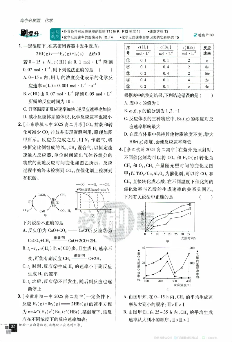 26版化学必刷题题目（选修一）_化学_2026版高中必刷题化学《人教》_2026版高中必刷题化学选修一（人教版）