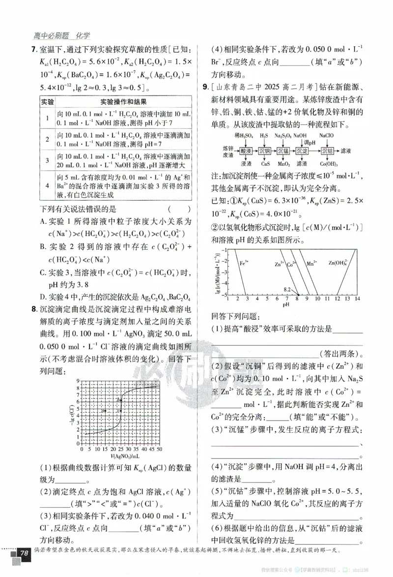 26版化学必刷题题目（选修一）_化学_2026版高中必刷题化学《人教》_2026版高中必刷题化学选修一（人教版）