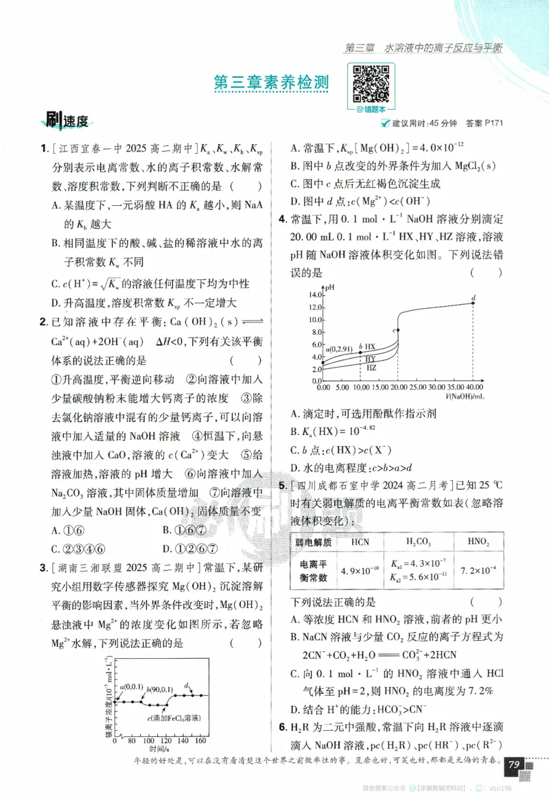 26版化学必刷题题目（选修一）_化学_2026版高中必刷题化学《人教》_2026版高中必刷题化学选修一（人教版）