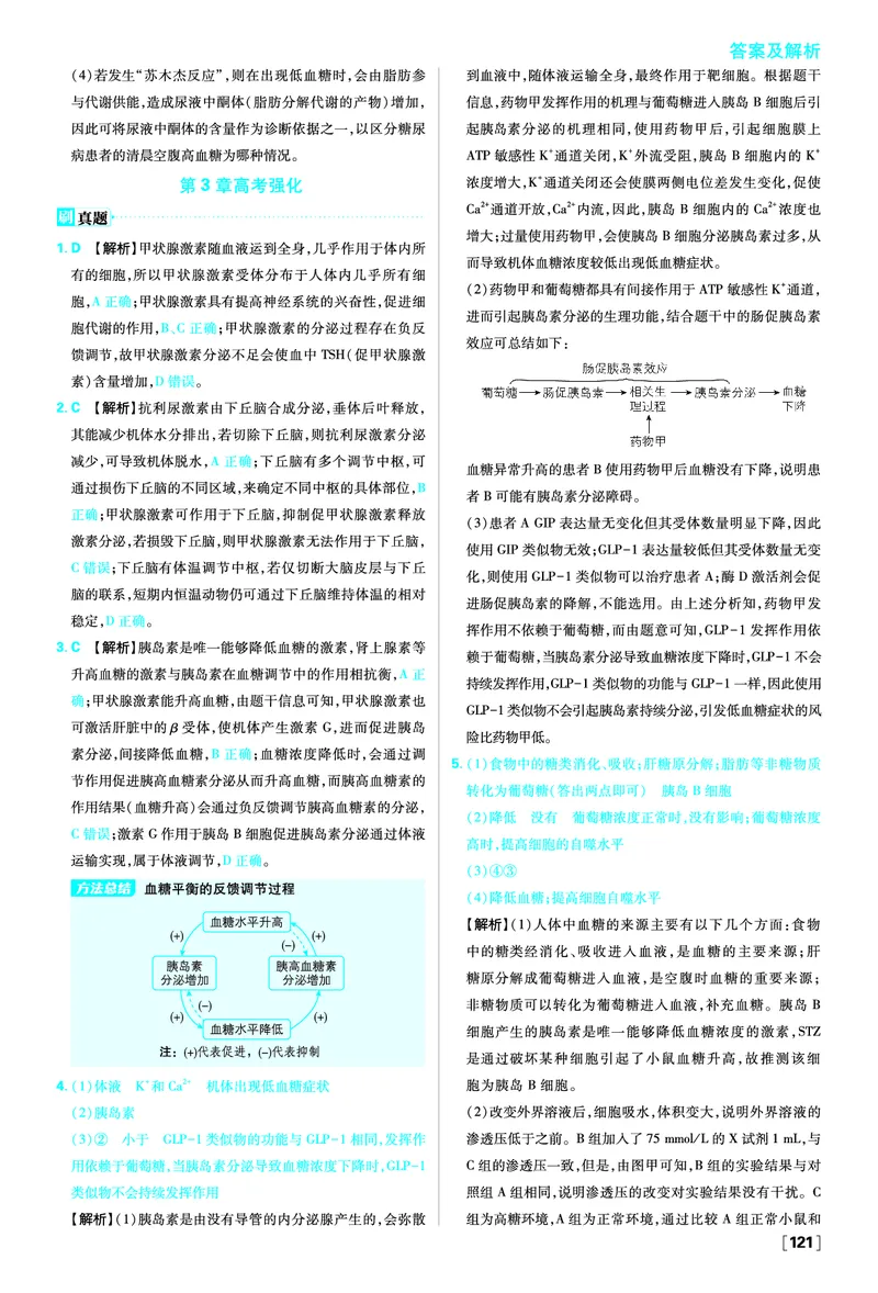 第3章体液调节_生物_2026版高中必刷题生物人教版_2026版高中必刷题生物选修1RJ_2025秋高中必刷题生物学选择性必修1稳态与调节RJ不定项选择题模式_图书答案