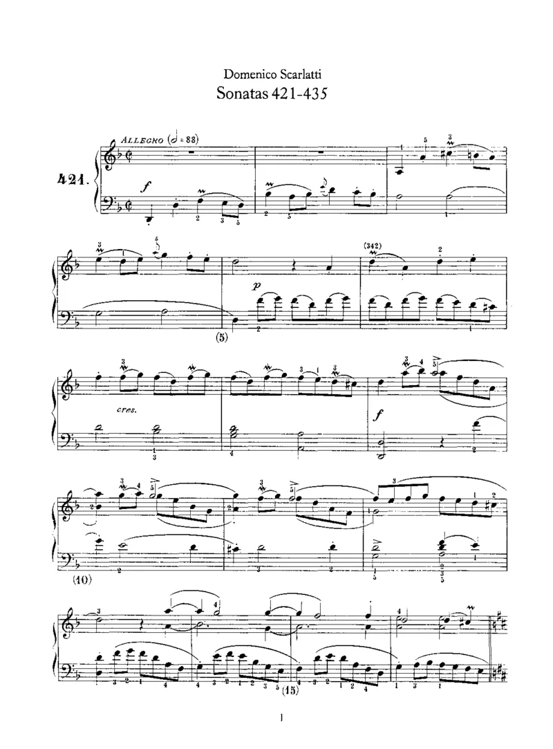 斯卡拉蒂钢琴奏鸣曲全集500首第421-435首ScarlattiSonatas钢琴谱_一万首著名钢琴曲谱哈农贝多芬合集视频教学电子版高清无水印可打印_1古典钢琴知名音乐家谱_斯卡拉蒂钢琴谱全集