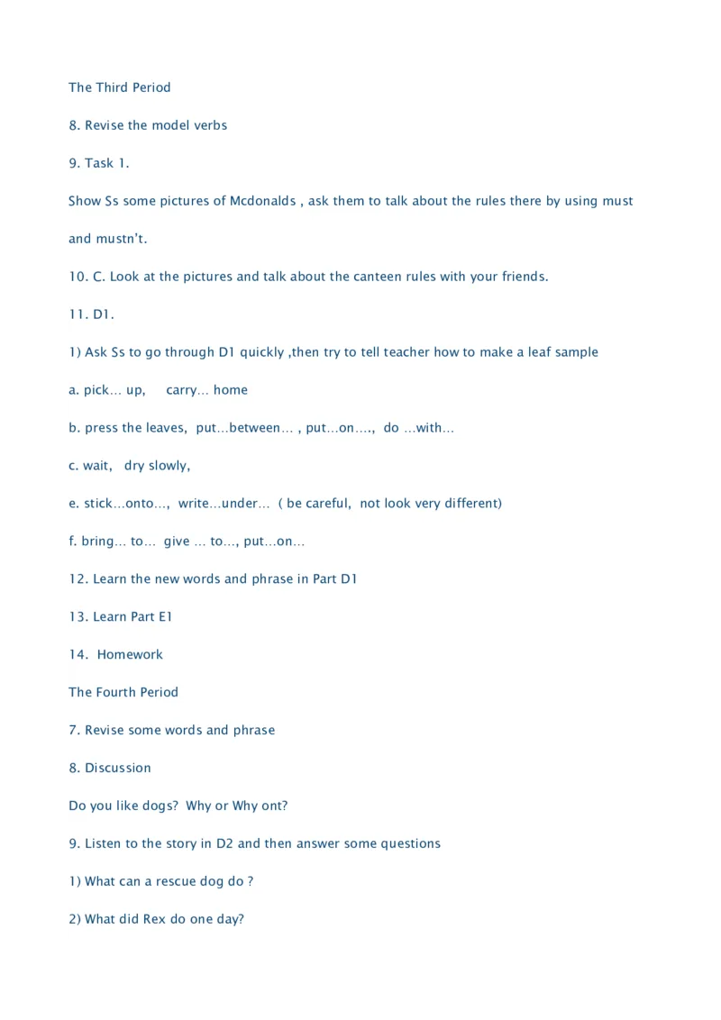 深圳版小学英语五年级下册全册教案_小学1-6年级全部试卷_英语_五年级_3-10-6、小学五年级英语下册_3-10-6-3、课件、讲义、教案