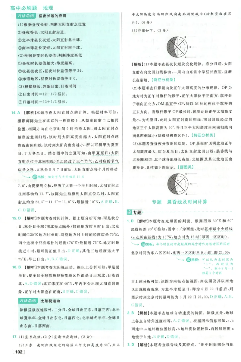 答案_地理_2026版高中必刷题地理《中图版》_2026版高中必刷题地理选修1ZT