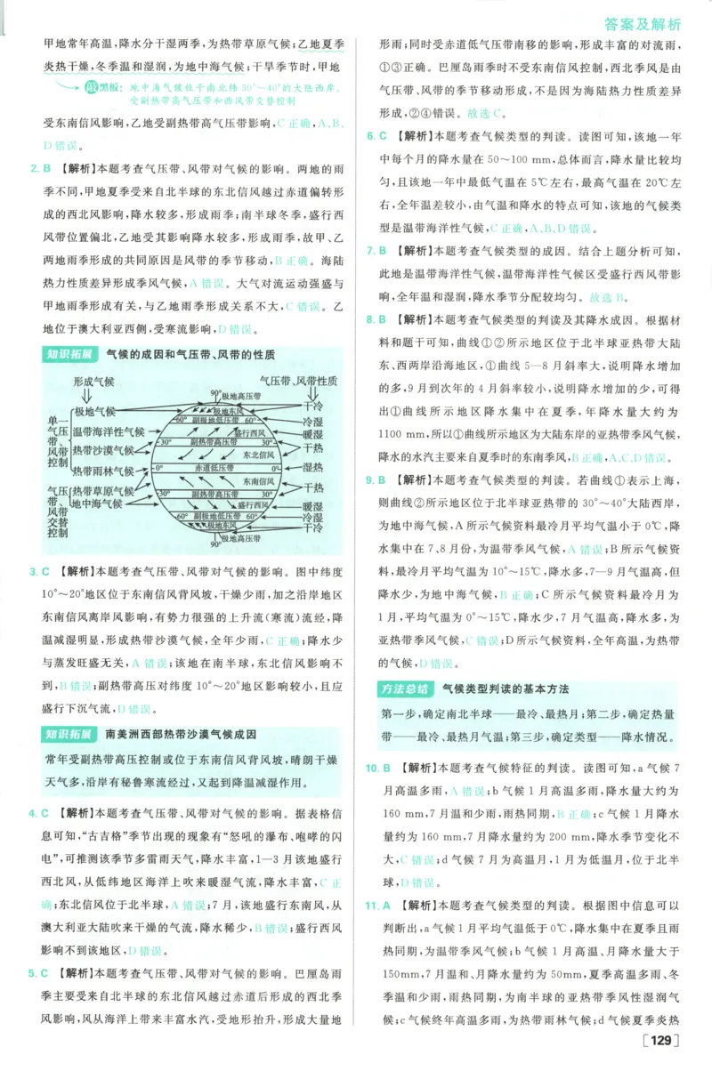 答案_地理_2026版高中必刷题地理《中图版》_2026版高中必刷题地理选修1ZT