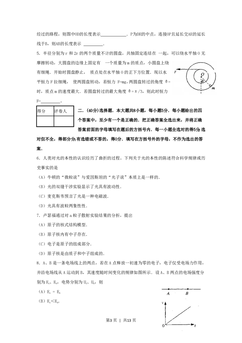 2006年上海高考物理真题及答案_zz20高中真题试卷_物理高考真题试卷_旧1990-2007&middot;高考物理真题_1990-2007&middot;高考物理真题&middot;PDF_上海