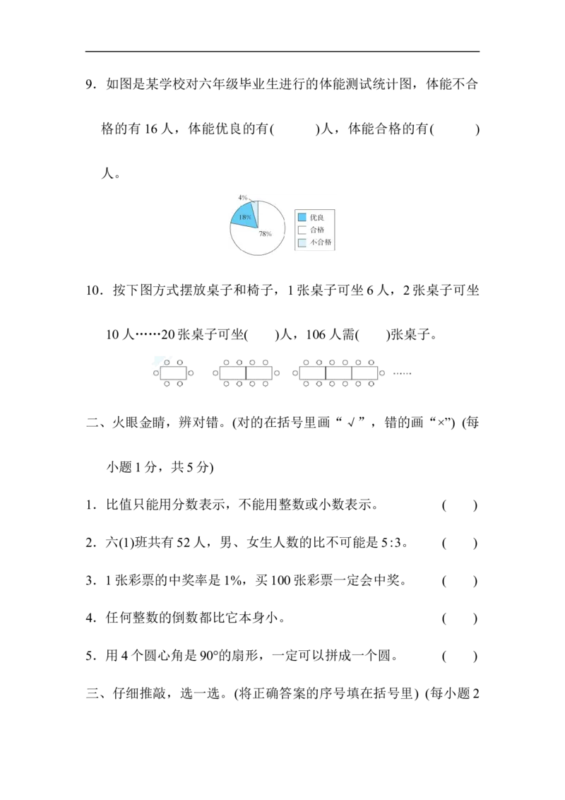 期末测试卷1_小学1-6年级全部试卷_数学_六年级_3-11-3、小学六年级数学上册_3-11-3-2、练习题、作业、试题、试卷_人教版_期末测试卷