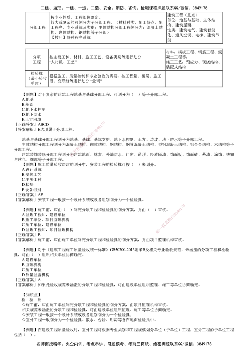 第01讲　建设工程施工质量验收和保修_监理工程师_2025监理工程师_2025年监理工程师SVIP_2025年监理土建控制SVIP_03-习题精析✿实战特训✿模考通关_质量控制（土建）（2025）