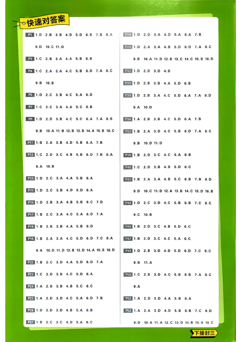 快速对答案历史必修下_历史_2026春高中必刷题历史必修下RJ