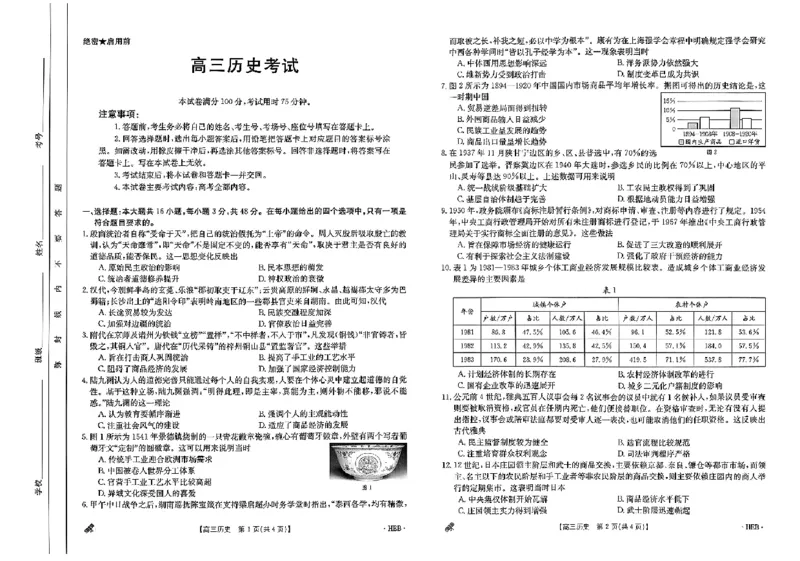 高三历史_2024年5月_01按日期_10号_2024届金太阳高三5月大联考_金太阳2024届高三5月大联考历史试题