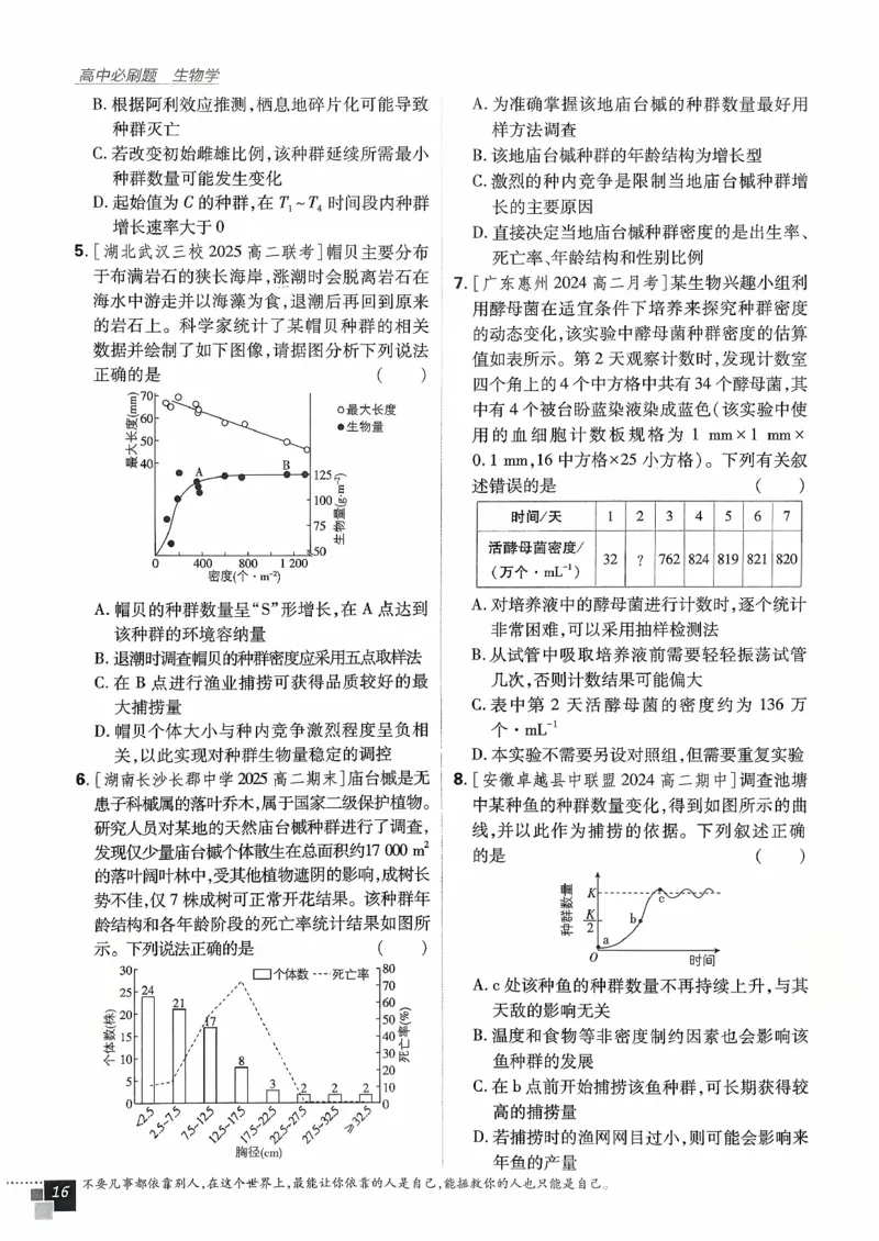 主书生物选修2_生物_2026版高中必刷题生物人教版_2026春高中必刷题生物必修2RJ