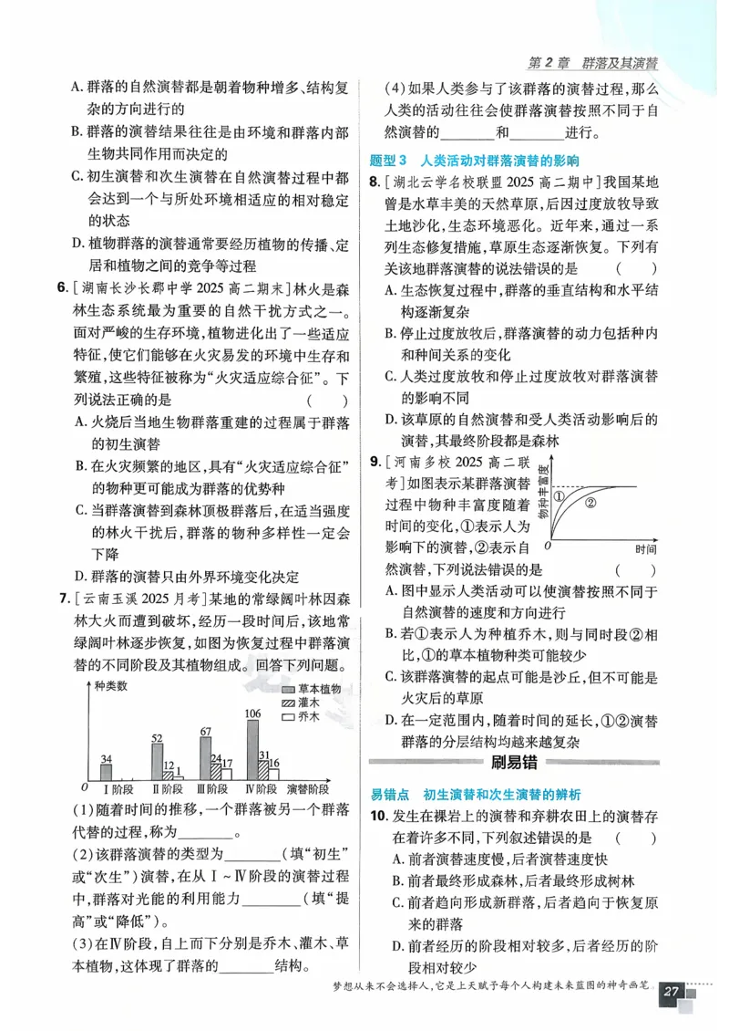 主书生物选修2_生物_2026版高中必刷题生物人教版_2026春高中必刷题生物必修2RJ