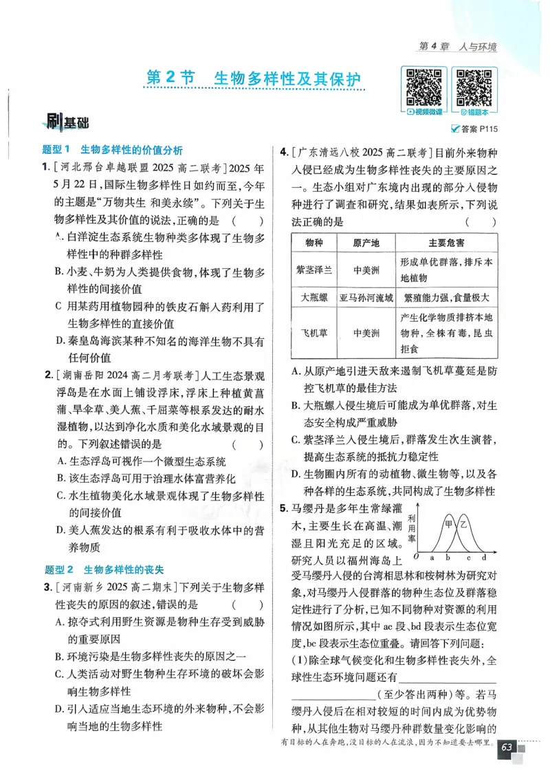 主书生物选修2_生物_2026版高中必刷题生物人教版_2026春高中必刷题生物必修2RJ