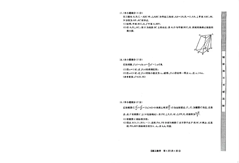 高三数学_2024年3月_013月合集_2024届河北省金科大联考高三下学期3月质量检测_河北省金科大联考2024届高三下学期3月质量检测数学试题