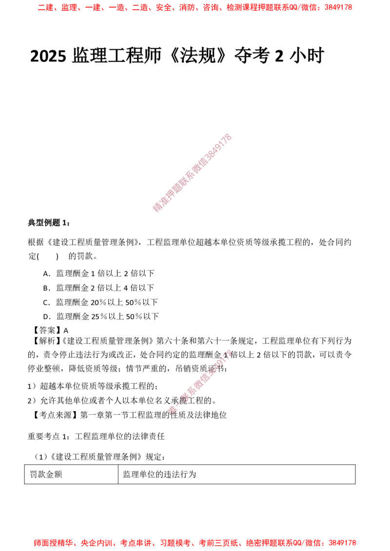 概论法规-爆料20点_监理工程师_2025监理工程师_2025年监理工程师SVIP_2025年监理概论法规SVIP_05-考前密训✿央企特训✿机构普押_32-概论《爆料20点+终极50题》SMR推荐