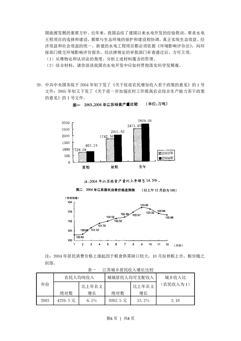 2005年江苏高考政治真题及答案_zz20高中真题试卷_政治高考真题试卷_旧1990-2007&middot;高考政治真题_1990-2007&middot;高考政治真题&middot;PDF_江苏
