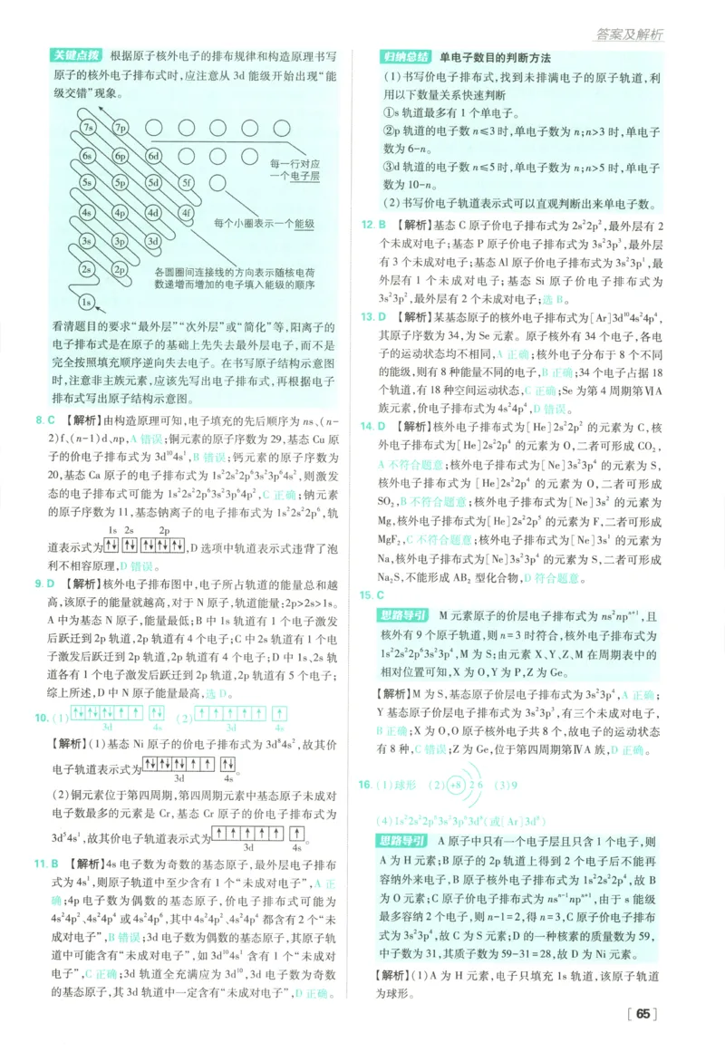 答案_化学_2026版高中必刷题化学《鲁科》_高中必刷题化学选修2LK