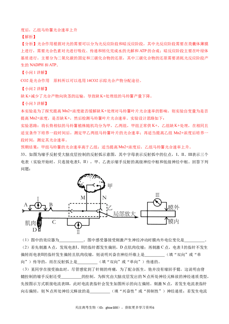 高三生物开学摸底考01（全国卷）（解析版）_2024年4月_其他_2023-2024学年高三下学期开学摸底考试卷_2023-2024学年高三生物下学期开学摸底考试卷
