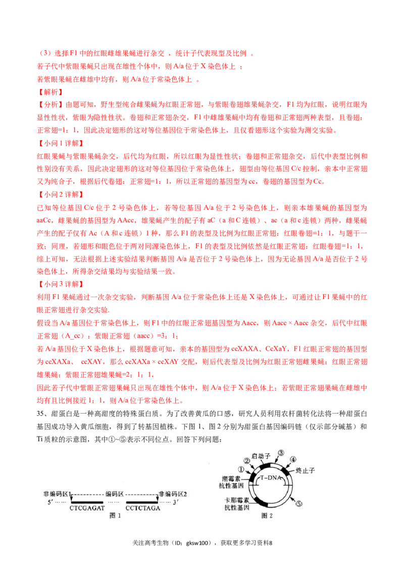高三生物开学摸底考01（全国卷）（解析版）_2024年4月_其他_2023-2024学年高三下学期开学摸底考试卷_2023-2024学年高三生物下学期开学摸底考试卷