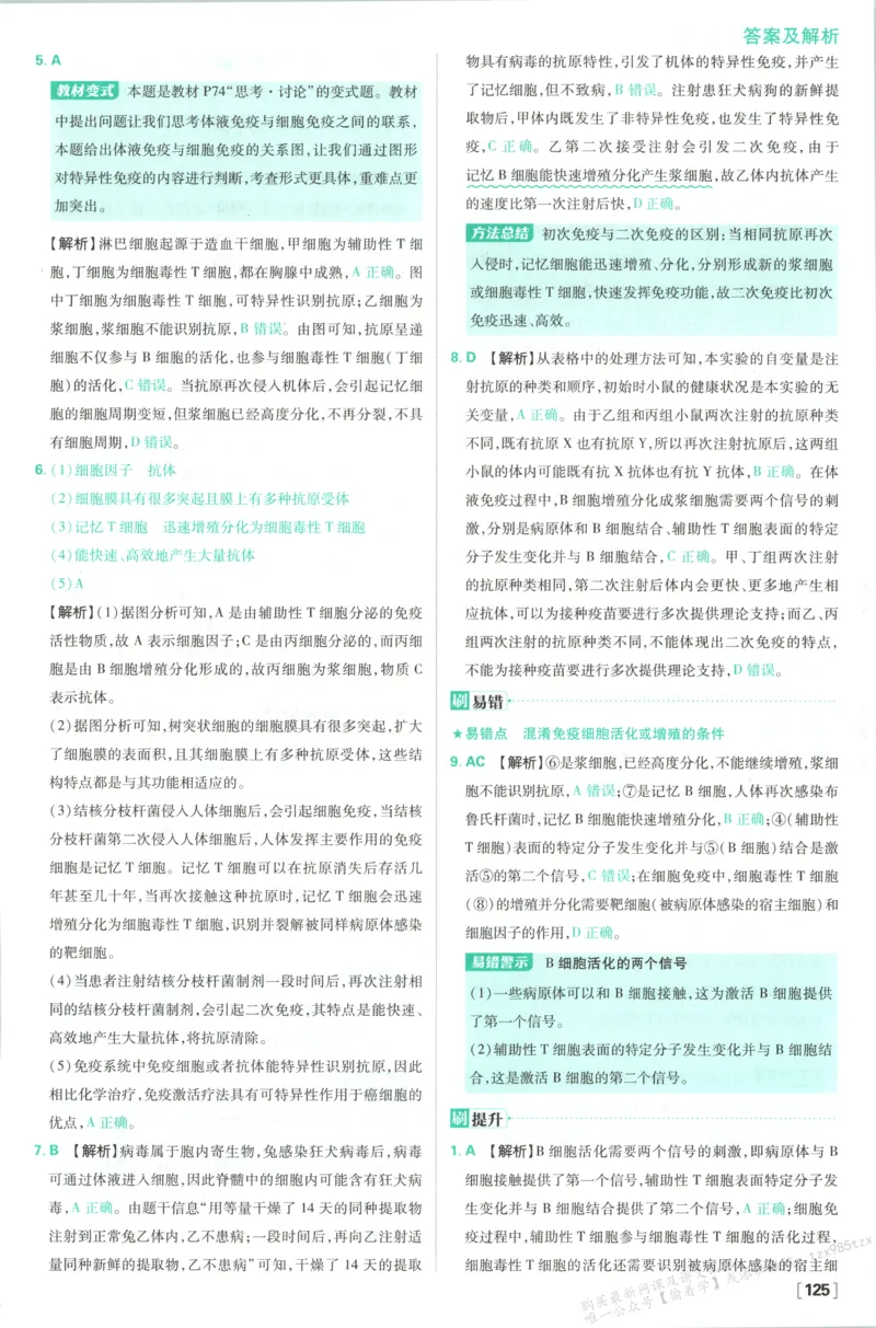 答案-生物_生物_2026版高中必刷题生物人教版_2026版高中必刷题生物选修1RJ(1)