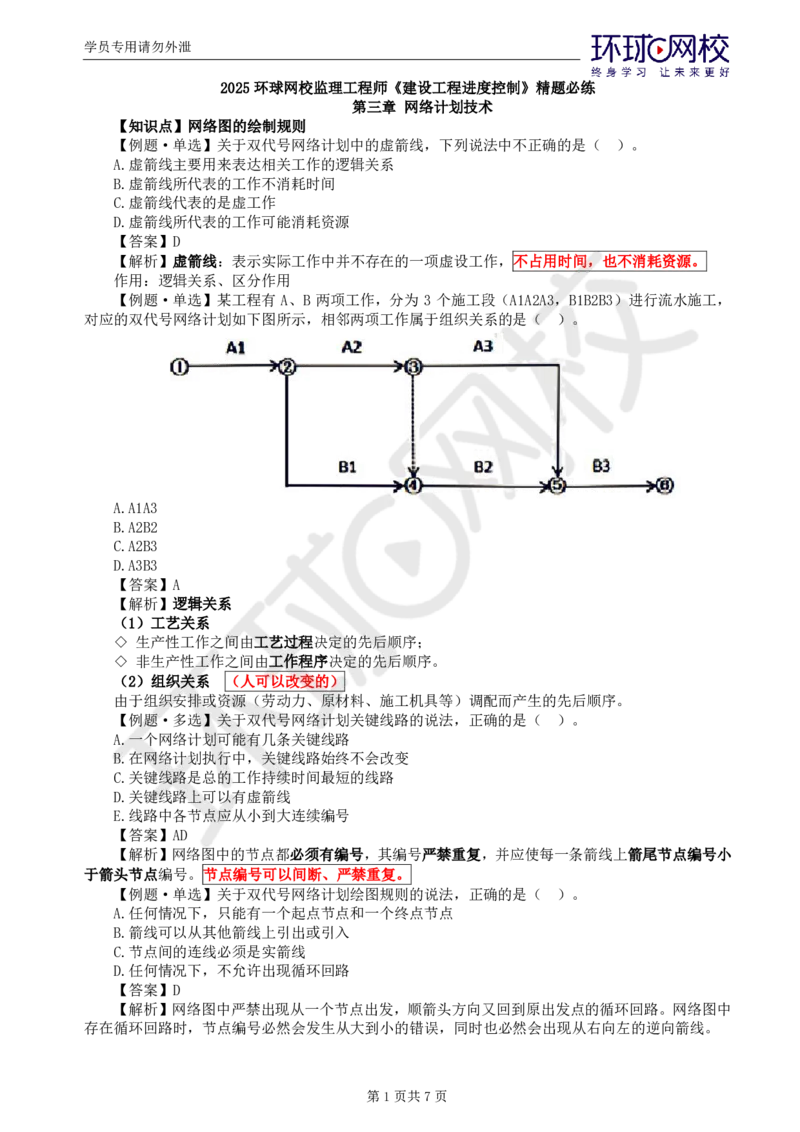 第2讲进度：精题必练（二）_监理工程师_2025监理工程师_2025年监理工程师SVIP_2025年监理土建控制SVIP_03-习题精析✿实战特训✿模考通关_讲义