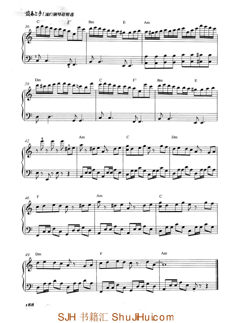 王球《最易上手流行钢琴超精选》_一万首著名钢琴曲谱哈农贝多芬合集视频教学电子版高清无水印可打印_09钢琴教材合集_常用教材钢琴谱（80+本）