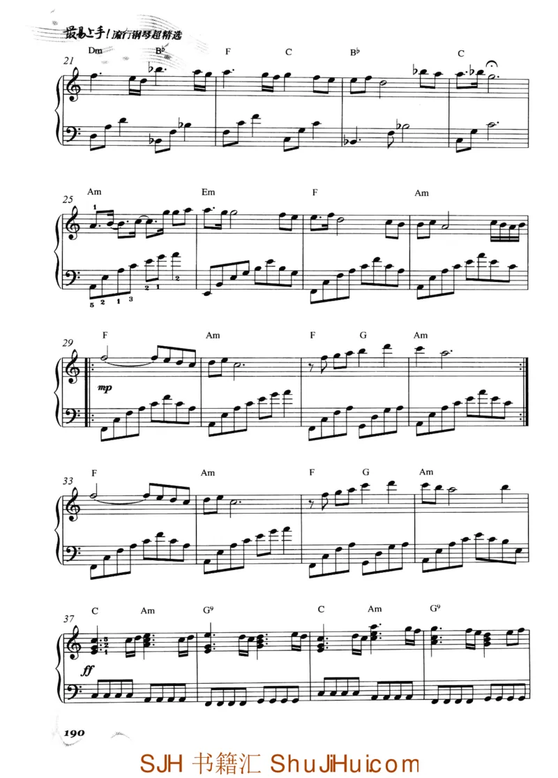 王球《最易上手流行钢琴超精选》_一万首著名钢琴曲谱哈农贝多芬合集视频教学电子版高清无水印可打印_09钢琴教材合集_常用教材钢琴谱（80+本）