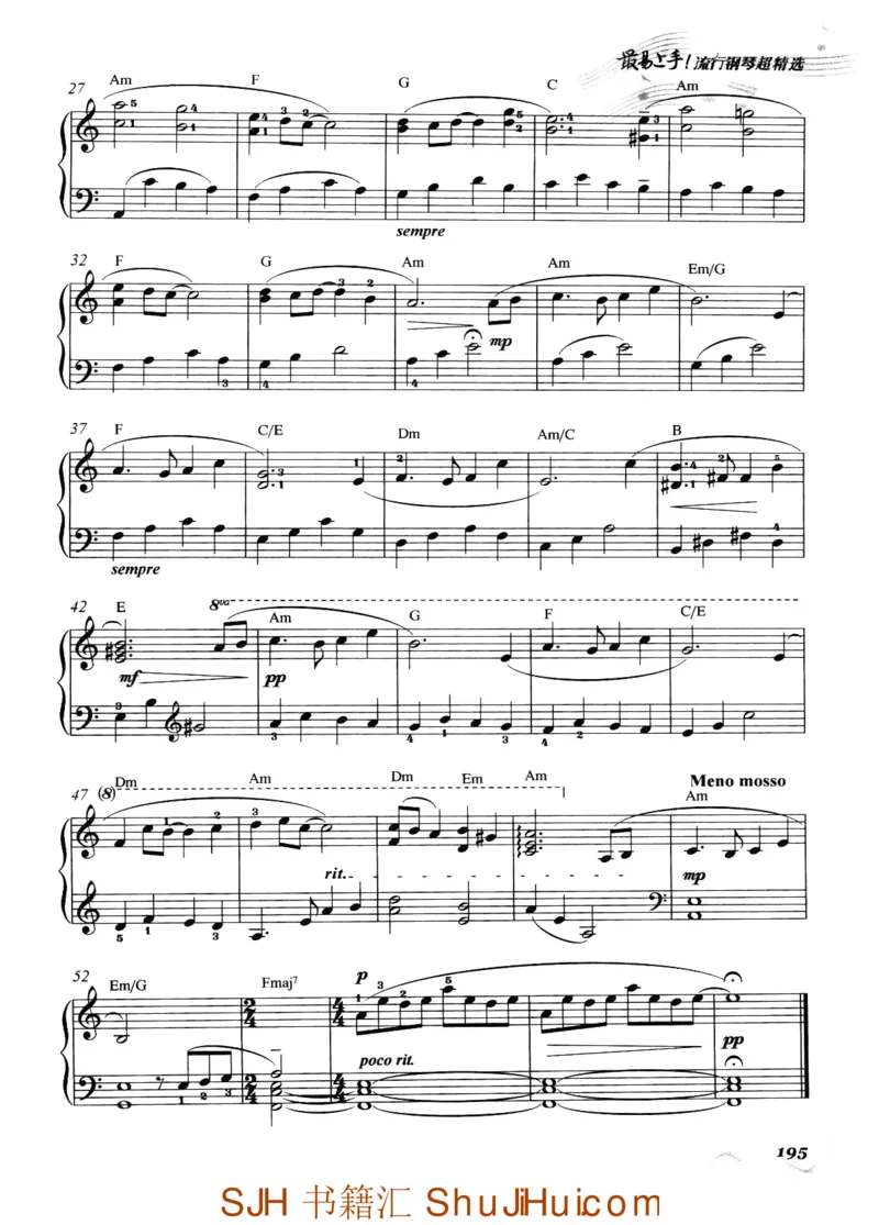 王球《最易上手流行钢琴超精选》_一万首著名钢琴曲谱哈农贝多芬合集视频教学电子版高清无水印可打印_09钢琴教材合集_常用教材钢琴谱（80+本）