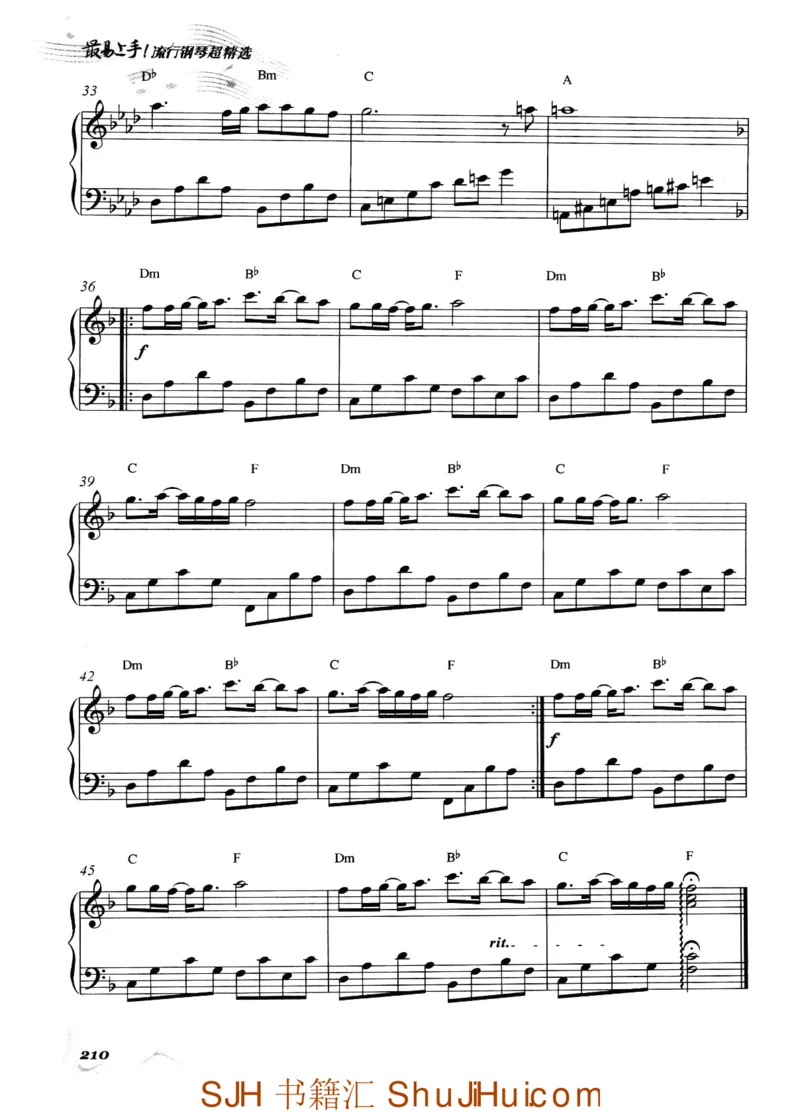 王球《最易上手流行钢琴超精选》_一万首著名钢琴曲谱哈农贝多芬合集视频教学电子版高清无水印可打印_09钢琴教材合集_常用教材钢琴谱（80+本）