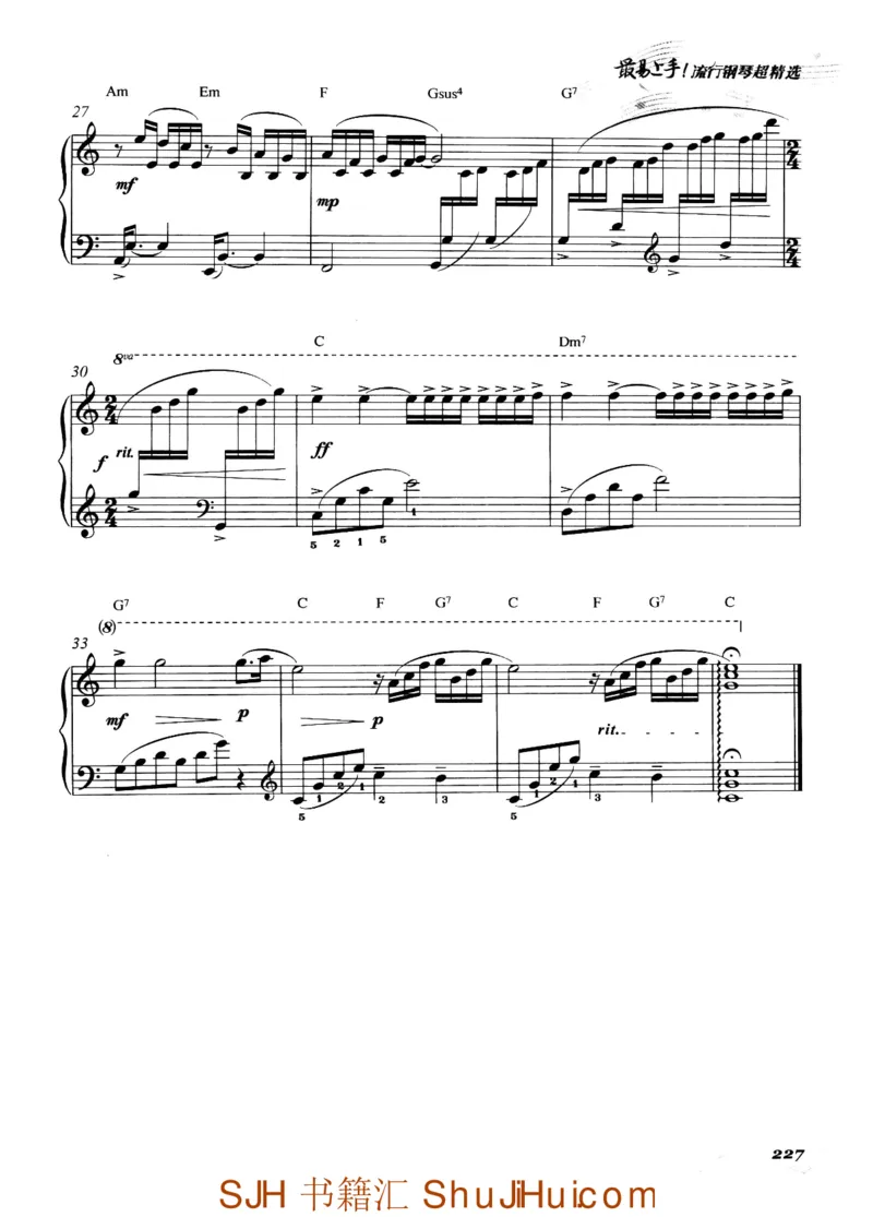 王球《最易上手流行钢琴超精选》_一万首著名钢琴曲谱哈农贝多芬合集视频教学电子版高清无水印可打印_09钢琴教材合集_常用教材钢琴谱（80+本）