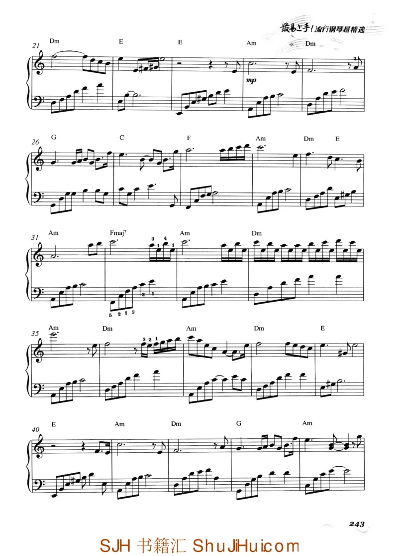 王球《最易上手流行钢琴超精选》_一万首著名钢琴曲谱哈农贝多芬合集视频教学电子版高清无水印可打印_09钢琴教材合集_常用教材钢琴谱（80+本）