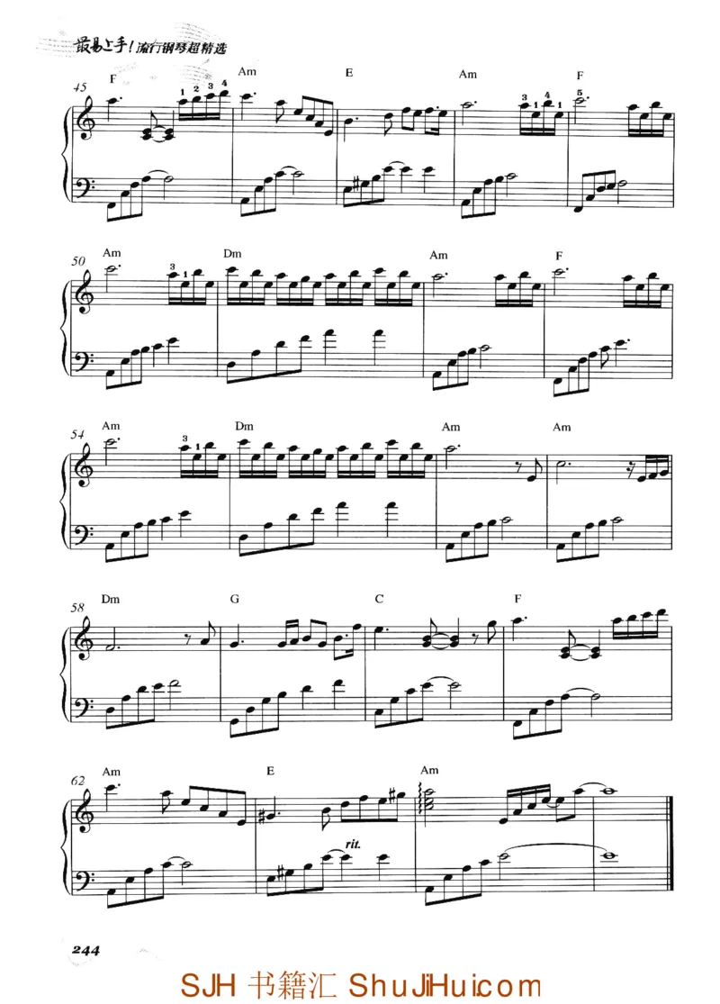 王球《最易上手流行钢琴超精选》_一万首著名钢琴曲谱哈农贝多芬合集视频教学电子版高清无水印可打印_09钢琴教材合集_常用教材钢琴谱（80+本）