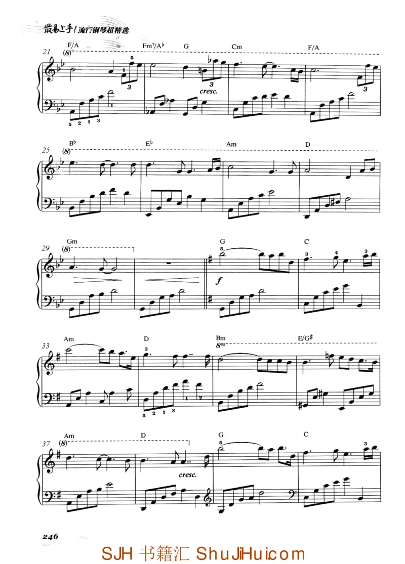 王球《最易上手流行钢琴超精选》_一万首著名钢琴曲谱哈农贝多芬合集视频教学电子版高清无水印可打印_09钢琴教材合集_常用教材钢琴谱（80+本）