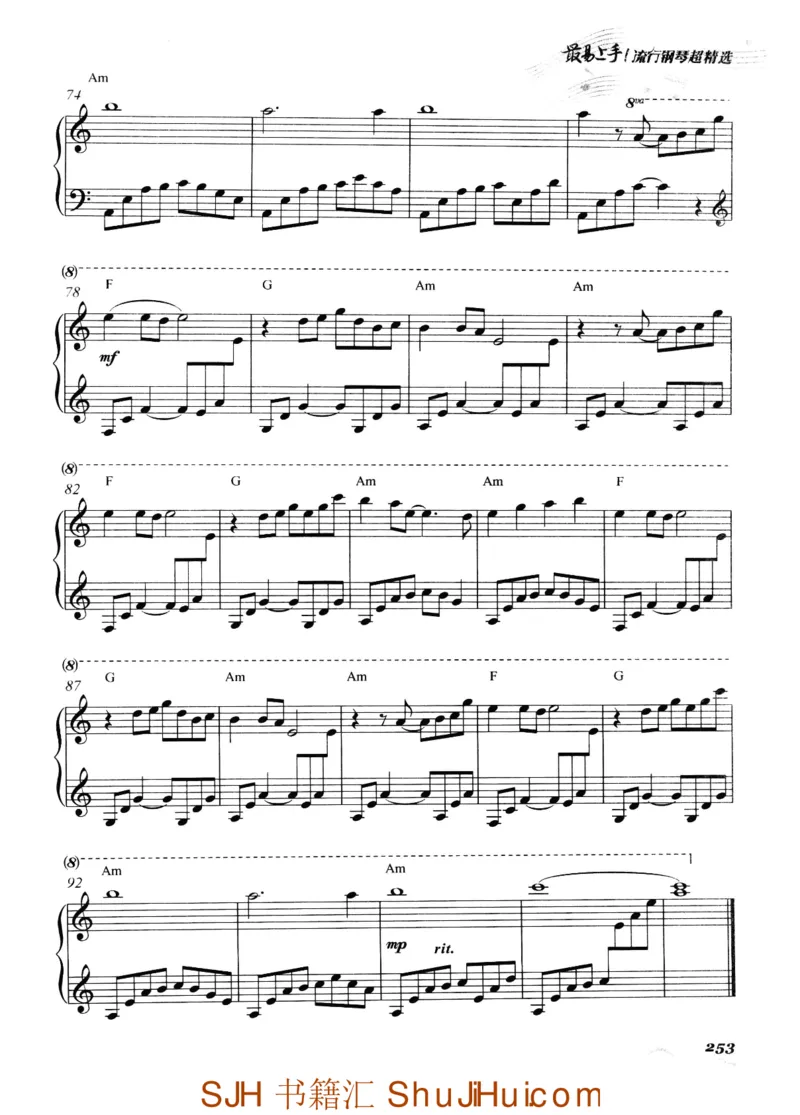 王球《最易上手流行钢琴超精选》_一万首著名钢琴曲谱哈农贝多芬合集视频教学电子版高清无水印可打印_09钢琴教材合集_常用教材钢琴谱（80+本）