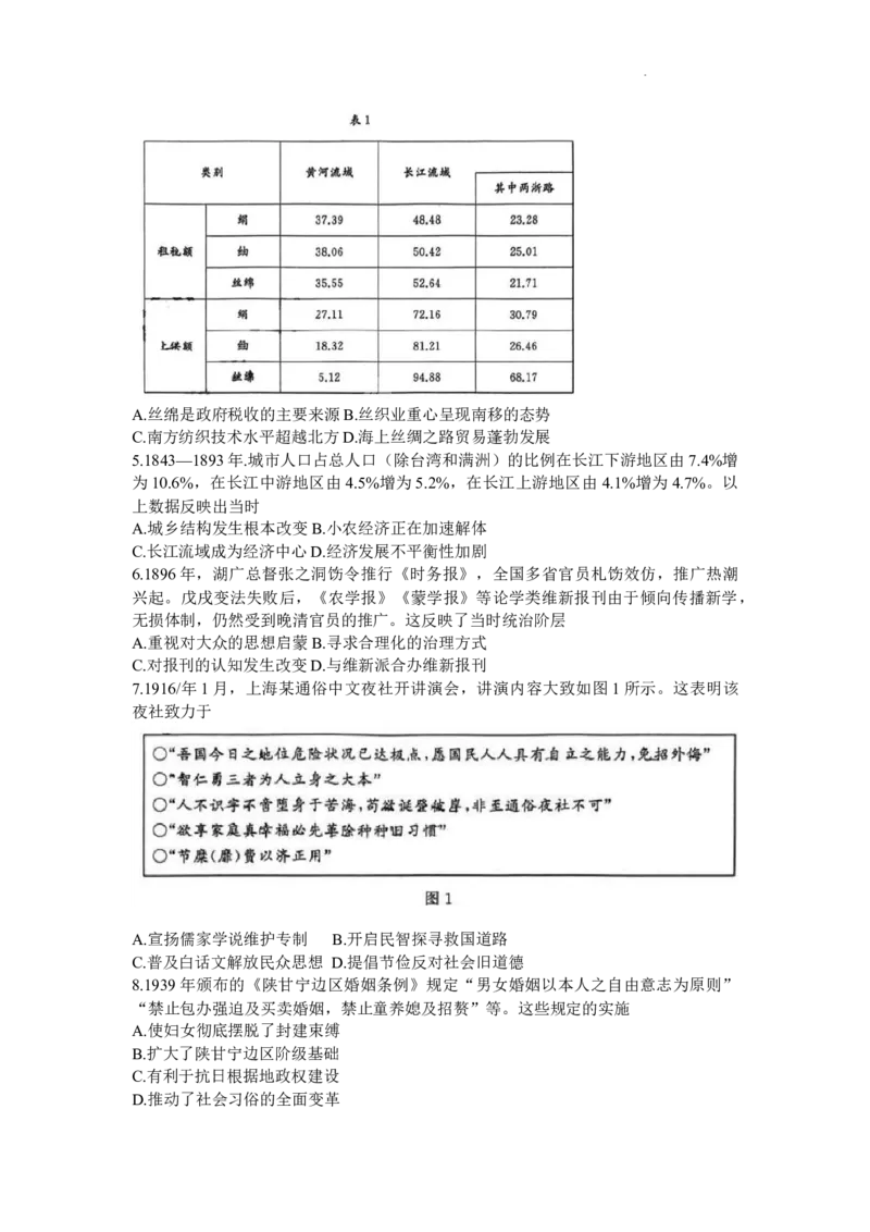 齐鲁名校大联考2024届山东省高三第三次学业质量联合检测历史(1)_2024年4月_024月合集_2024届齐鲁名校大联考山东省高三第三次学业质量联合检测