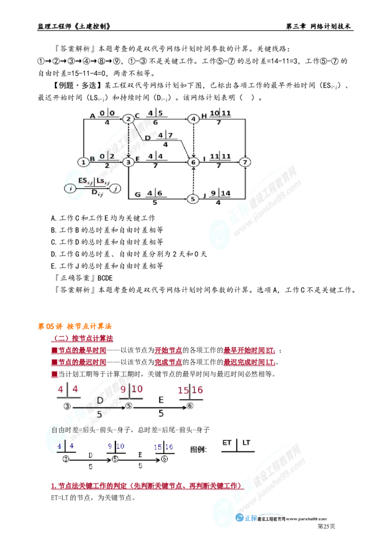 第三章　网络计划技术_监理工程师_2025监理工程师_2025年监理工程师-各大机构_2025年监理-土建目标_机构2-JG_01.精讲班-李.娜_进度控制（土建）（2025）_章节版讲义