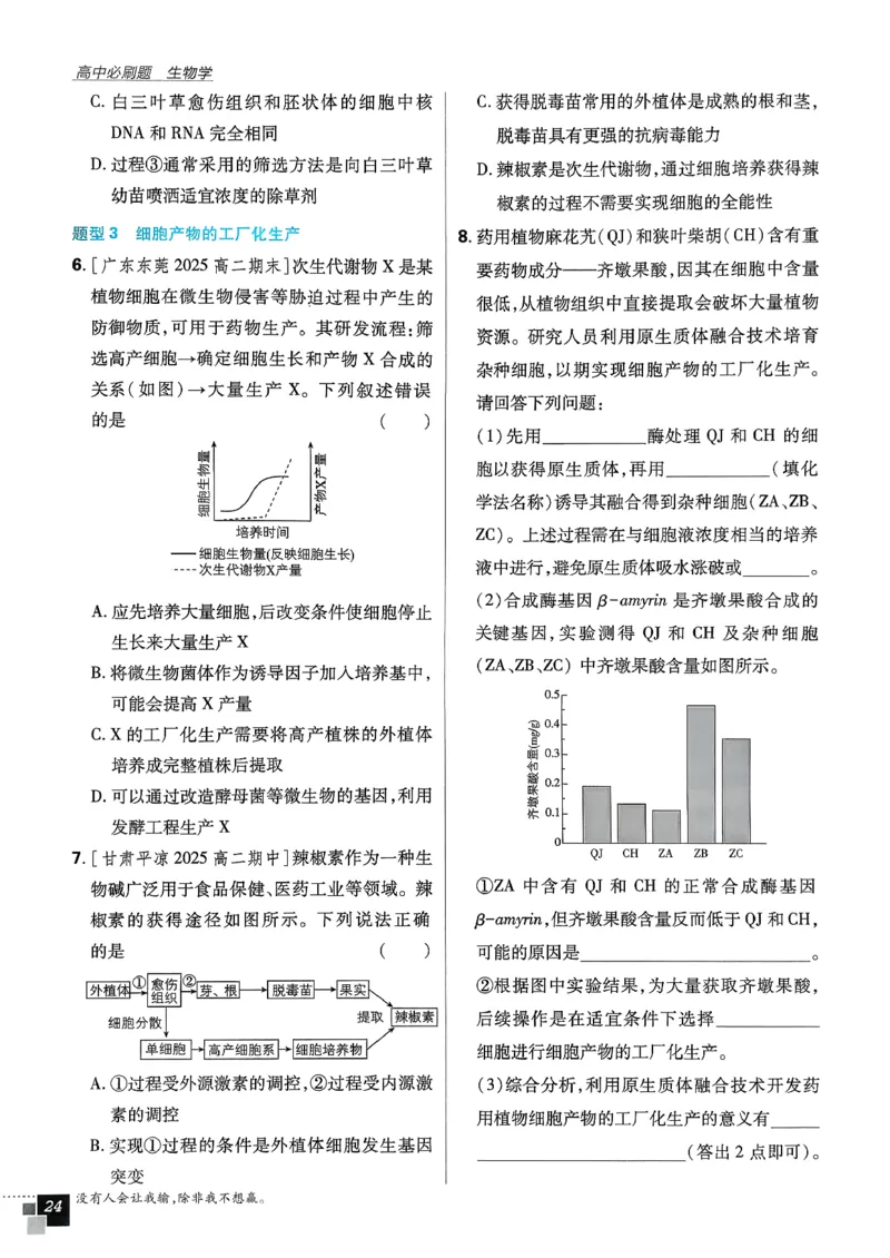 主书生物选修3_生物_2026版高中必刷题生物人教版_2026春高中必刷题生物选修3RJ