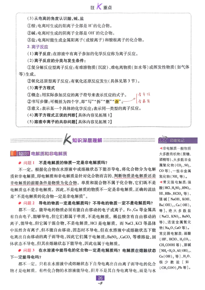 狂k重点2026版高中必刷题化学LK版必修1_化学_2026版高中必刷题化学《鲁科》_化学-鲁科-必修一