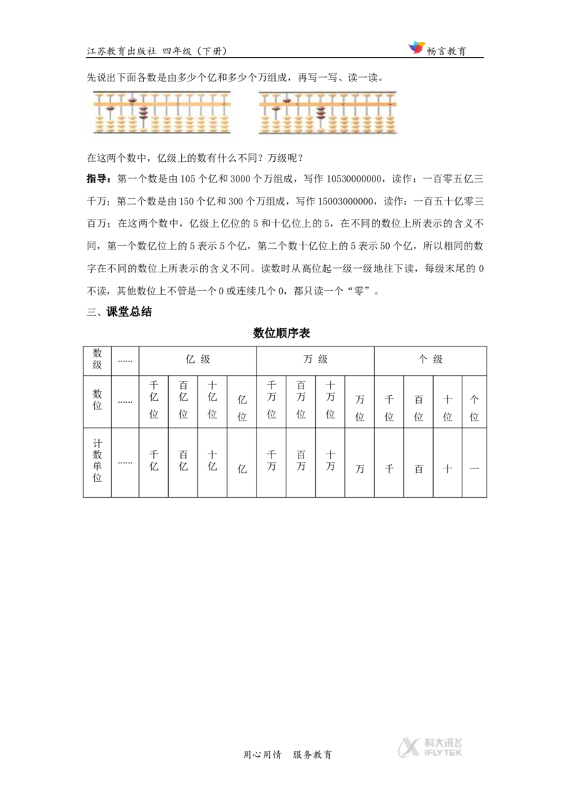 教学设计《认识多位数》（苏教）_小学1-6年级全部试卷_数学_四年级_3-9-4、小学四年级数学下册_3-9-4-3、课件、讲义、教案_苏教版_二认识多位数_素材